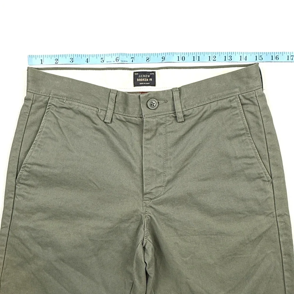 J. Crew Mens Flex Pants 28x32 Chino Slim Fit Straight Leg‎ Twill Khaki Stretch - Picture 4 of 10